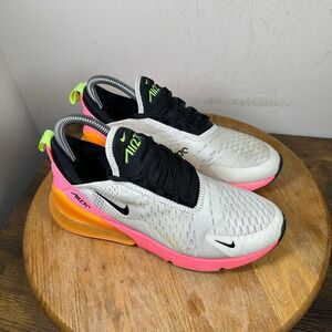Nike Air Max 270 Womens White Pink Orange Volt Sneakers DJ5997-100 Size 7
